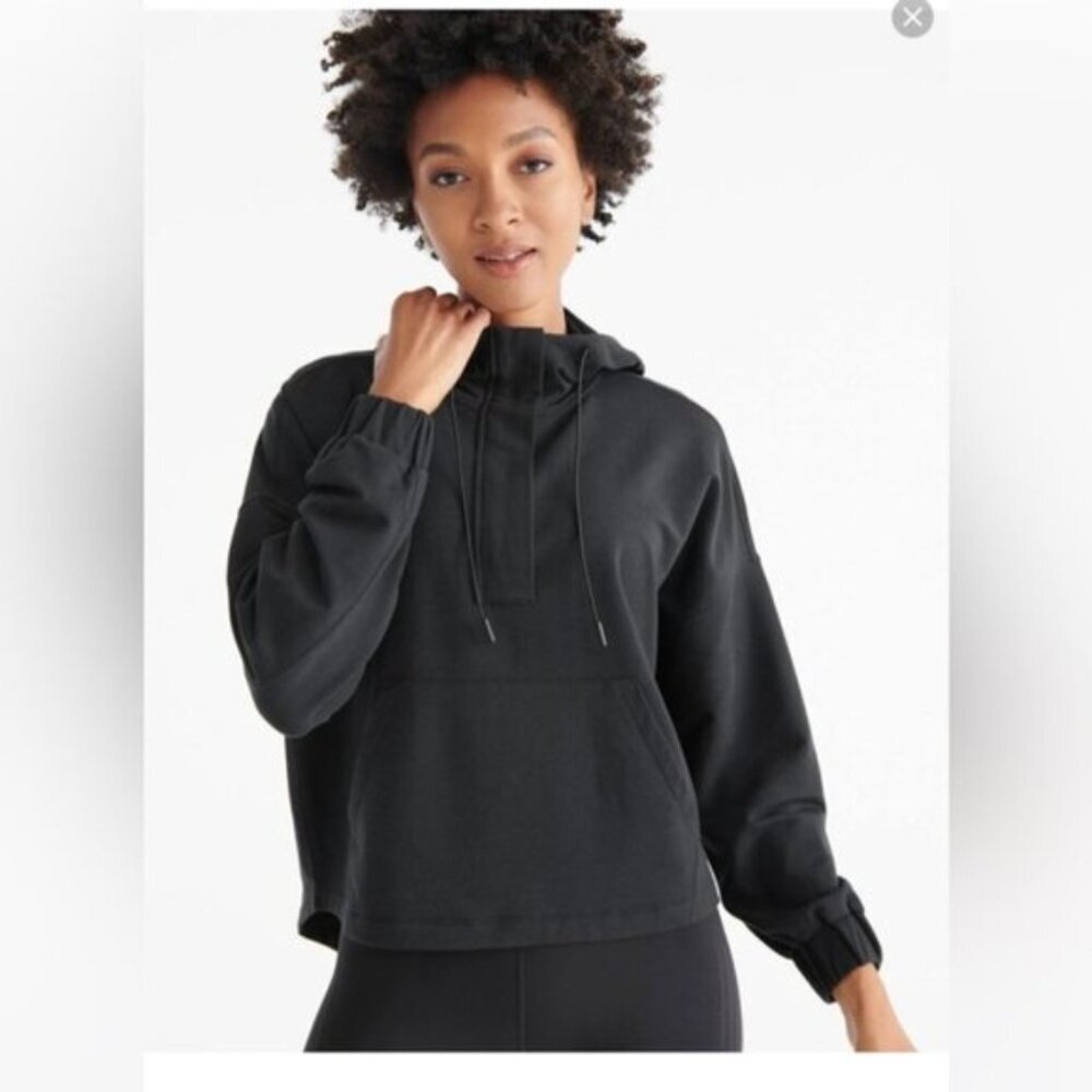 KNIX Good to Go Oversized Hoodie Crop Top Sweatshirt Thumbhole Pocket Drawcord M